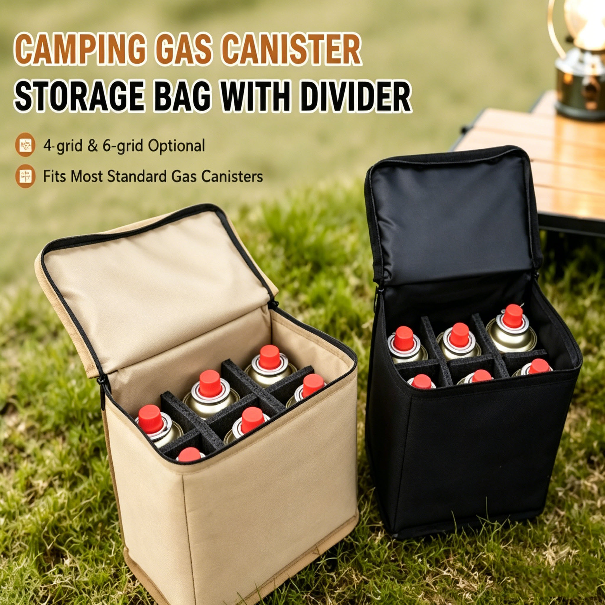 Camping Cooking Hob - Camping Gas Canister Storage Bag with