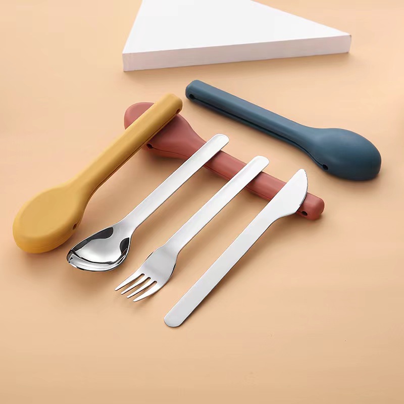 Camping Cooking Knife - 3-Piece Portable Flatware Pocket Utensils Set