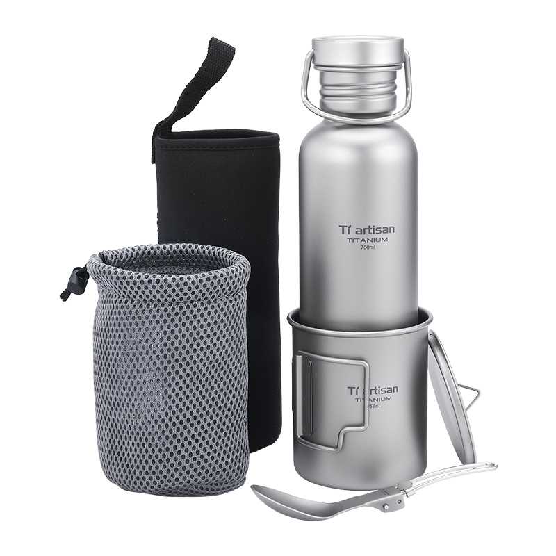 Camping Cooking Bundle - Tiartisan Titanium Cookware 3-pcs-set Cycling Water