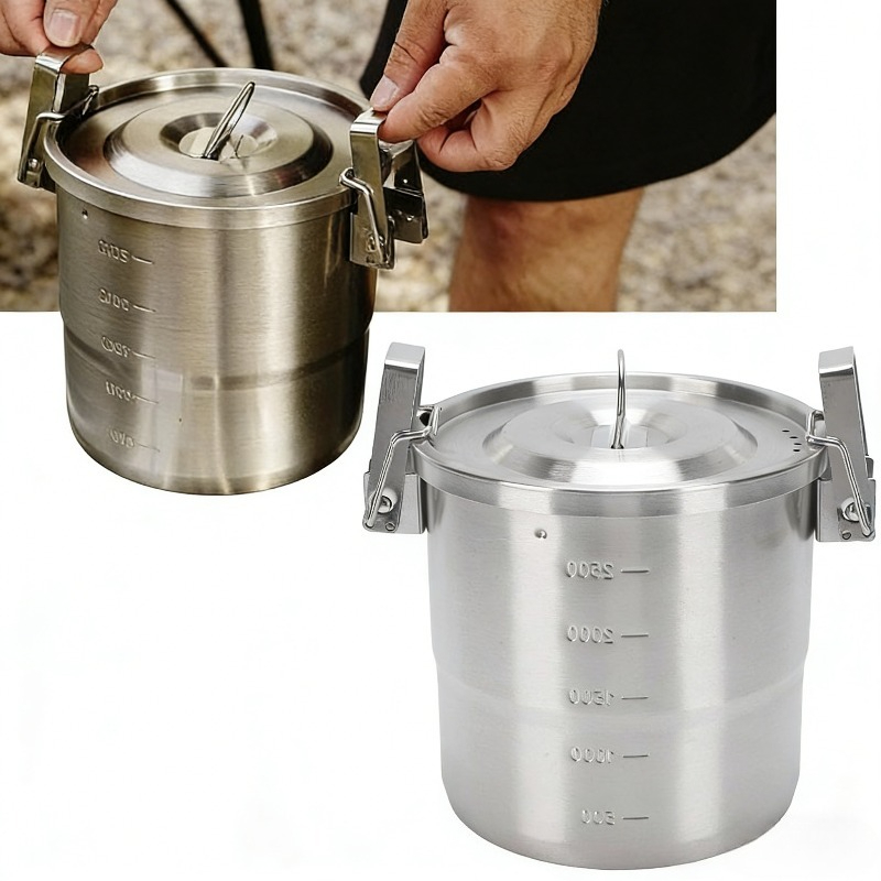 Camping Cooking Pot Tripod - Camping Pot, 3L 304 Stainless Steel