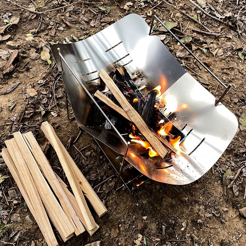 Camping Cooking Fire Pit - Wood Burning Camping Stove Portable Foldable