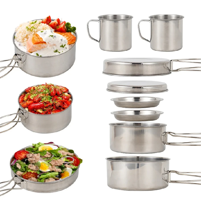 8pcs/Set Camping Cookware Mess - Camping Cooking Hob recensione e prezzo