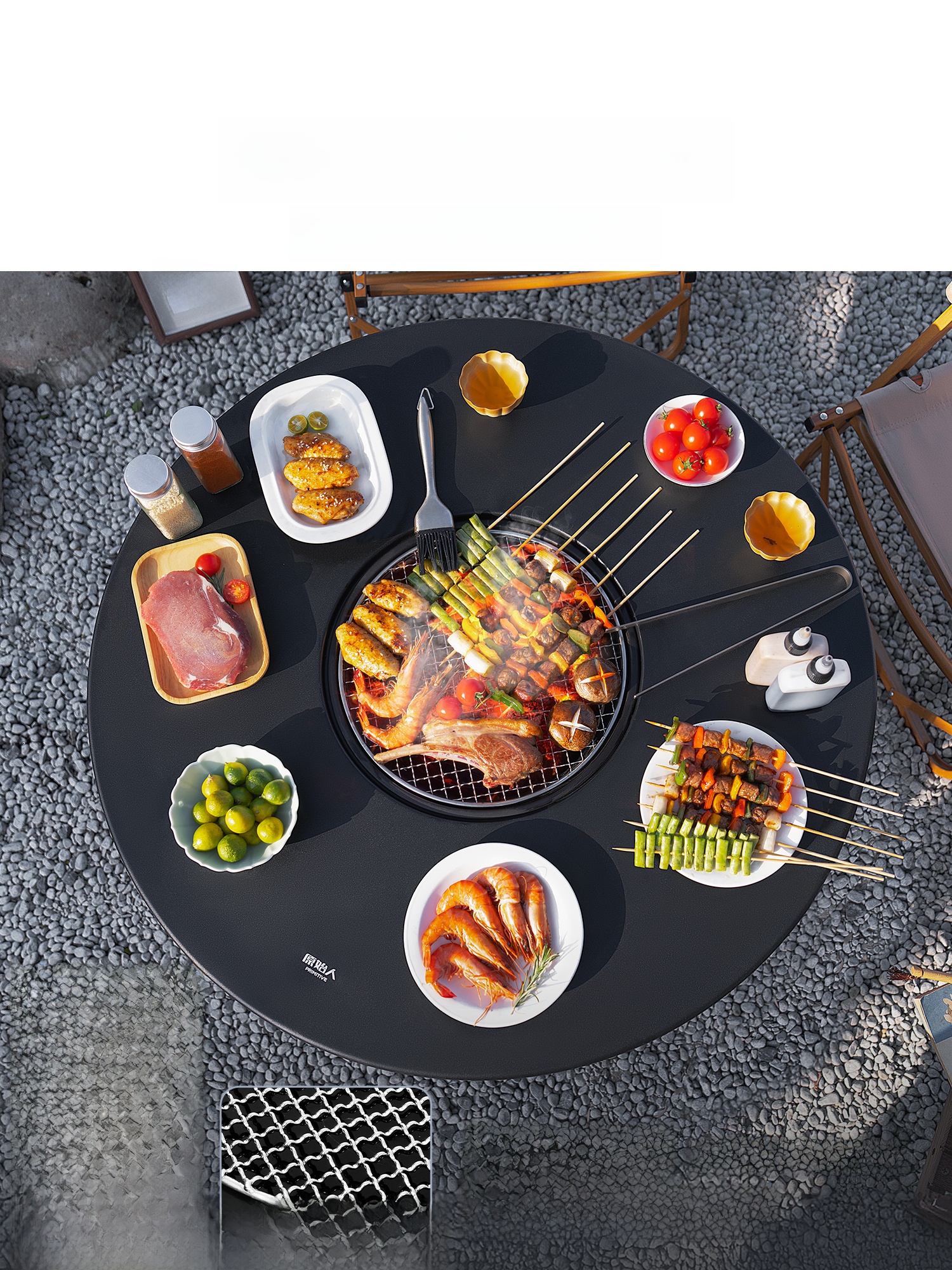 Complete Carbon BBQ Grill Set  - Camping Cooking Fire Pit recensione e prezzo