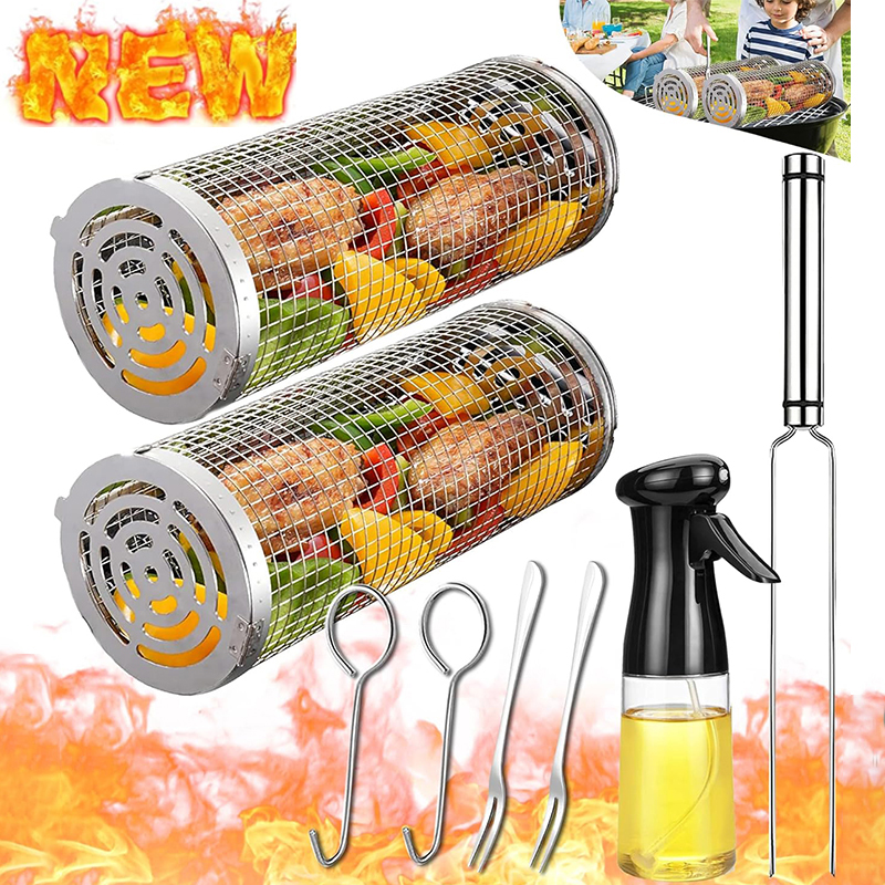 BBQ Basket Stainless Steel Rol - Camping Cooking Basket recensione e prezzo