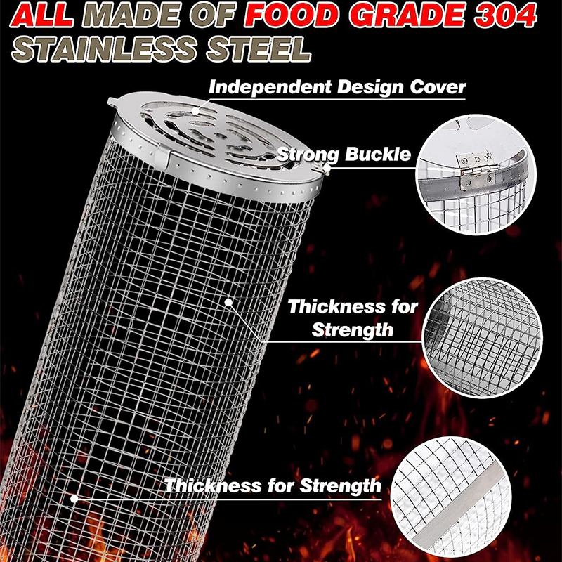 BBQ Basket Stainless Steel Rol - Camping Cooking Basket recensione e prezzo