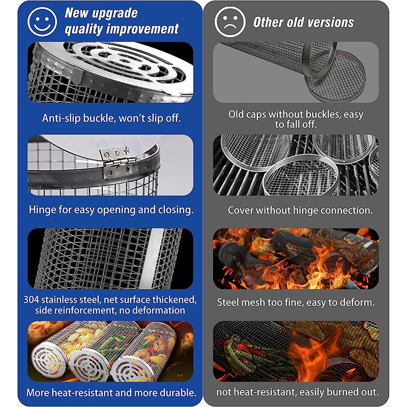 BBQ Basket Stainless Steel Rol - Camping Cooking Basket recensione e prezzo