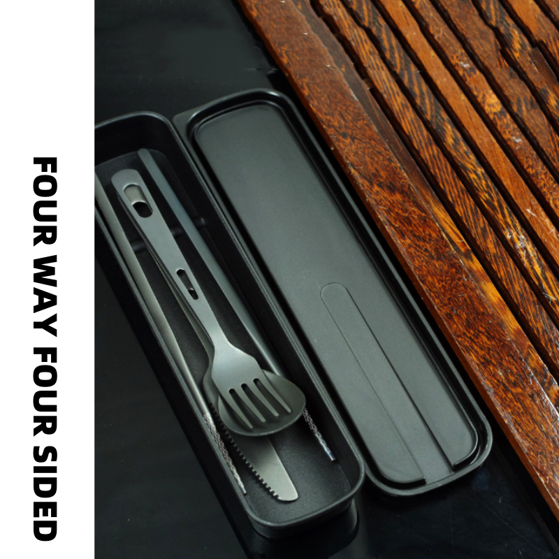 Pure Titanium Black Tableware  - Camping Cooking Set For 4 recensione e prezzo
