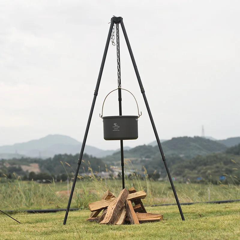 1Pc Outdoor Bonfire Tripod Cam - Camping Cooking Pot Tripod recensione e prezzo