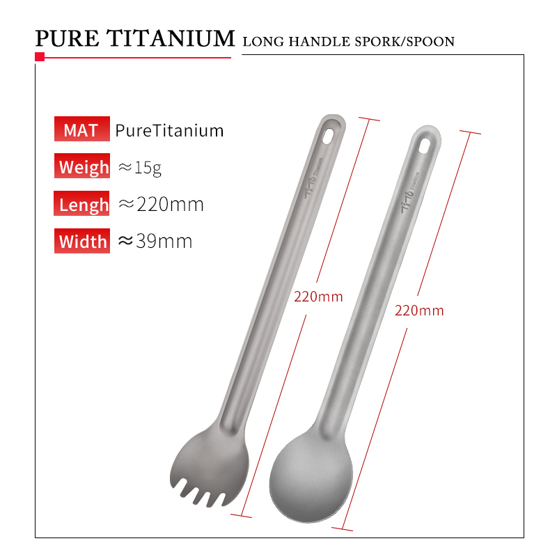 TiTo Titanium Spork Spoon Long - Camping Cooking Basket recensione e prezzo