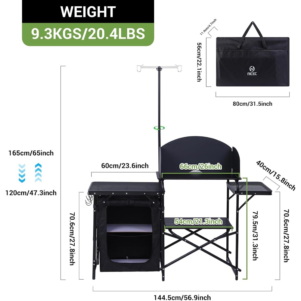 Portable Camping Kitchen Stati - Camping Cooking Table With Windshield recensione e prezzo
