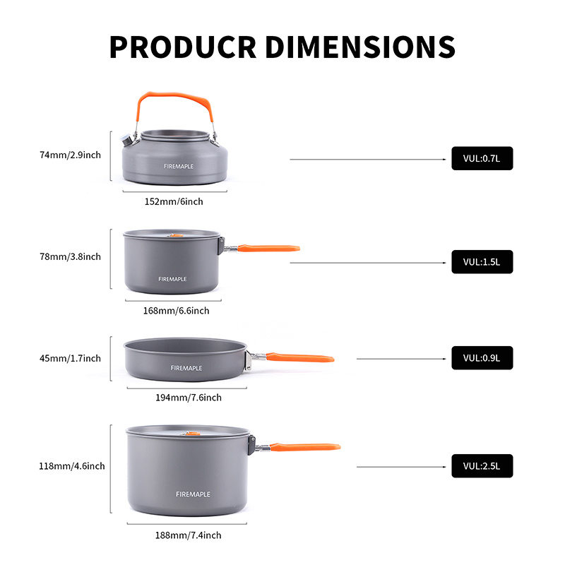Fire Maple 4-5 Person Cookware - Camping Cooking Set For 4 recensione e prezzo