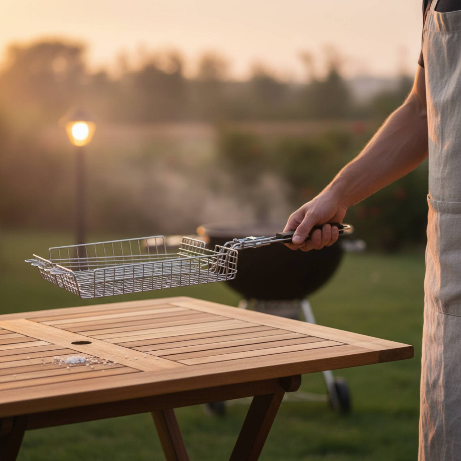 Wood Handle Grill Basket Porta - Camping Cooking Basket recensione e prezzo
