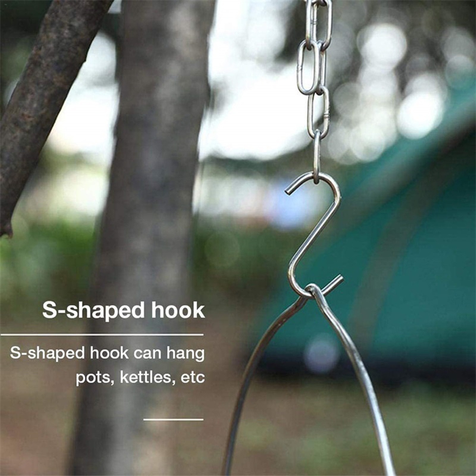 Stainless Steel Camping Tripod - Camping Cooking Pot Tripod recensione e prezzo