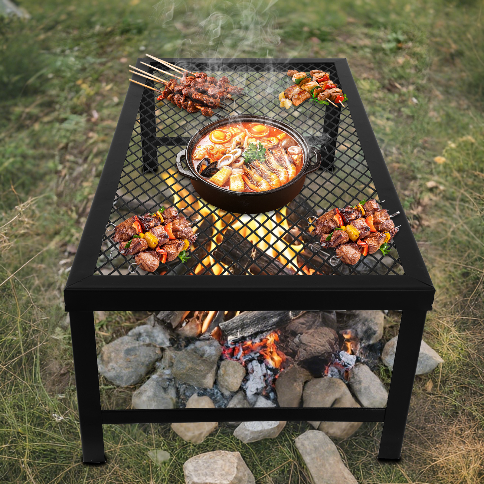 Portable Foldable Camping Gril - Camping Cooking Fire Pit recensione e prezzo