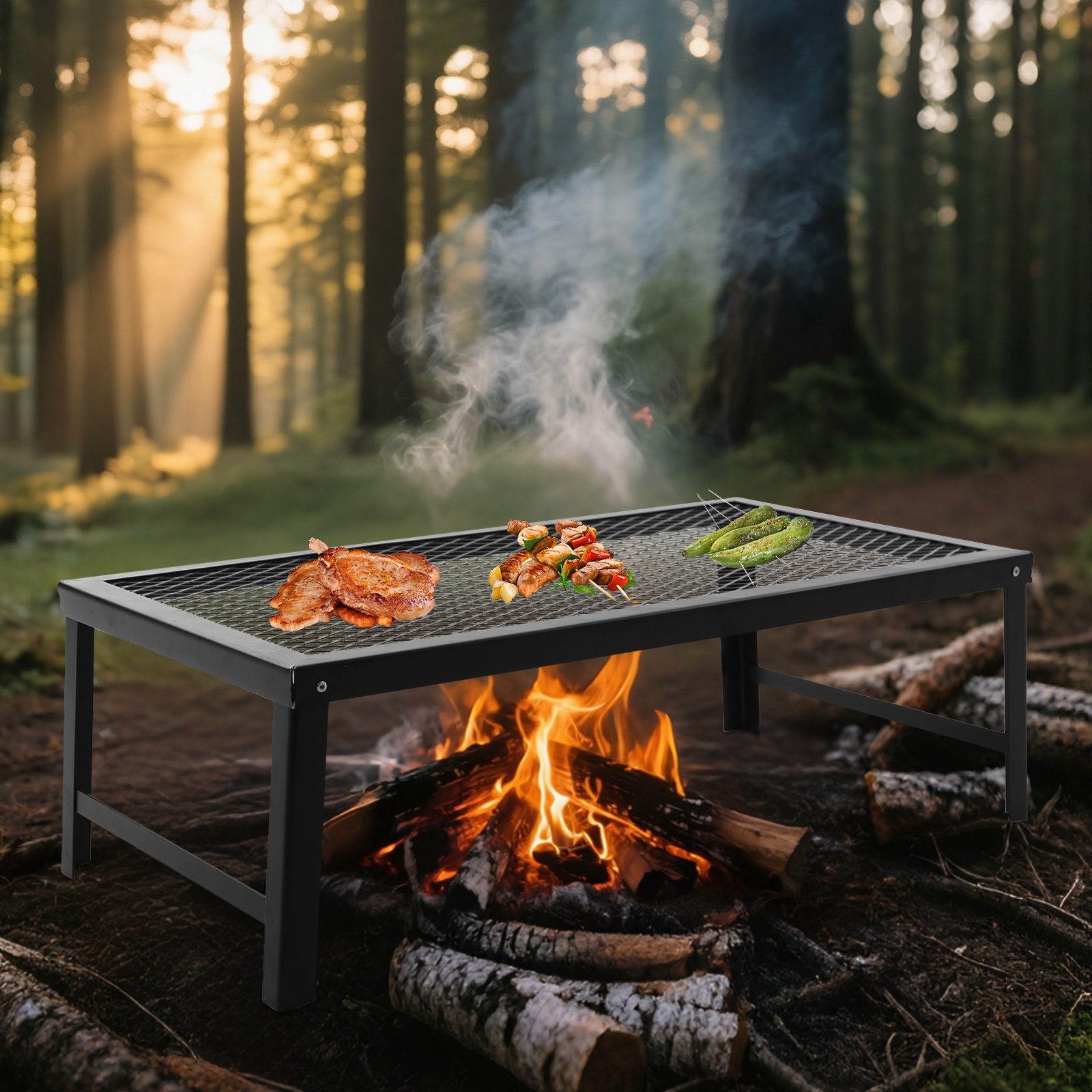 Portable Foldable Camping Gril - Camping Cooking Fire Pit recensione e prezzo