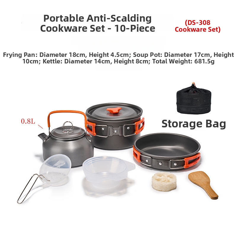 Portable Outdoor Camping 10Pcs - Camping Cooking Set Ds 308 recensione e prezzo