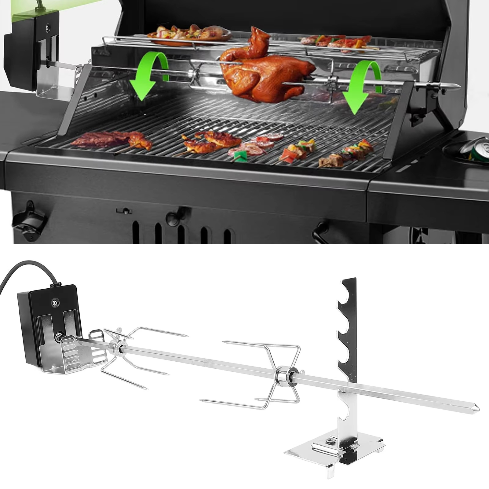 Electric BBQ Grill Rotisserie  - Camping Cooking Bundle recensione e prezzo
