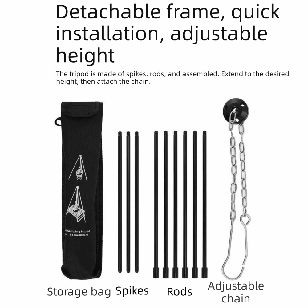 Portable Camping Tripod Detach - Camping Cooking Pot Tripod recensione e prezzo