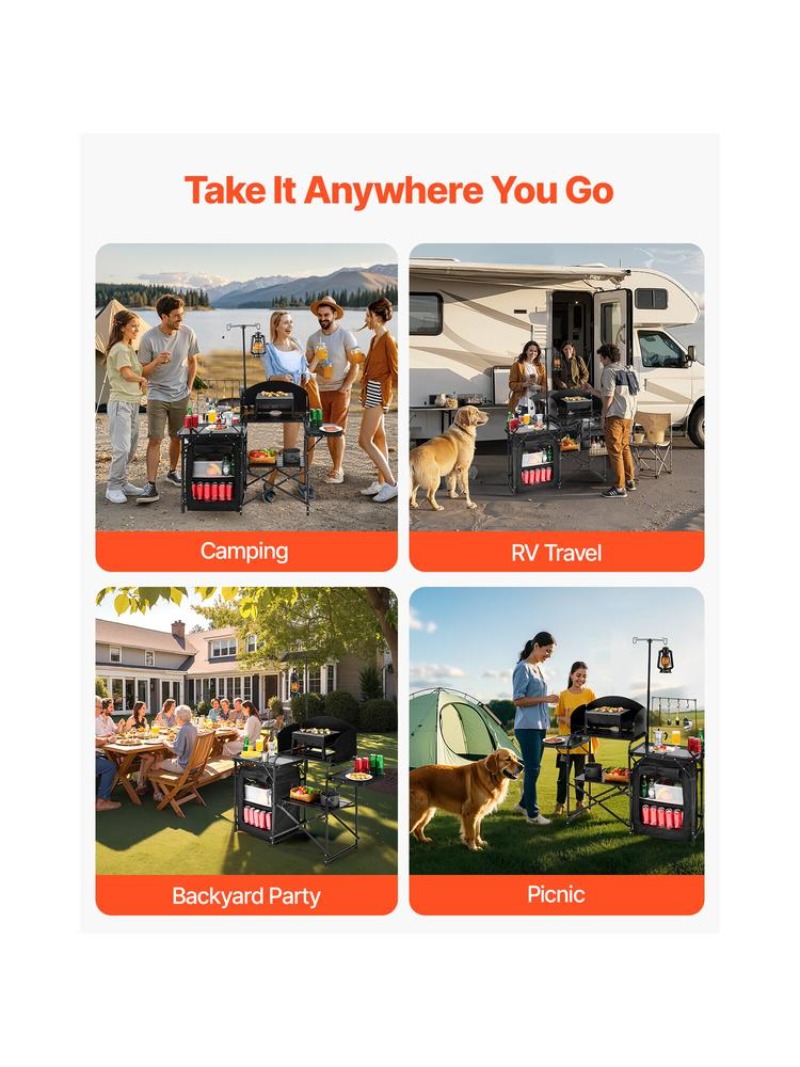 Camping Kitchen Table Portable - Camping Cooking Table With Windshield recensione e prezzo