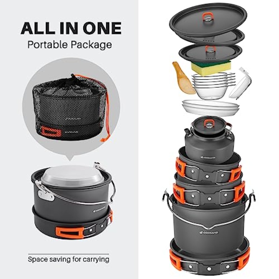 Camping cookware set: aluminum - Camping Cooking Backpack recensione e prezzo