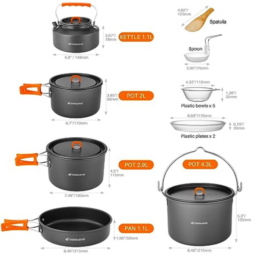 Camping cookware set: aluminum - Camping Cooking Backpack recensione e prezzo