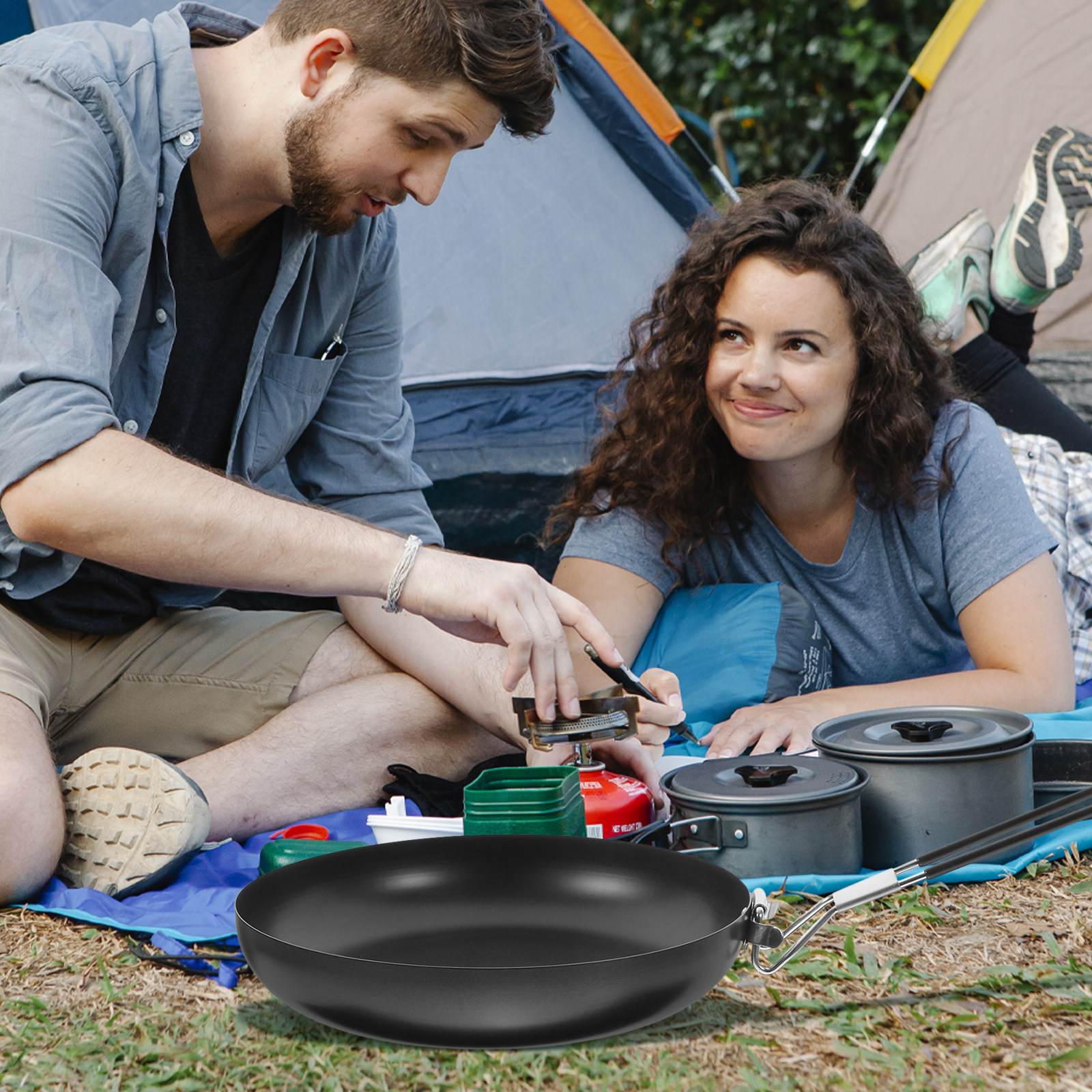 Iron Folding Non-Stick Frying  - Camping Lightweight Cooking Pot recensione e prezzo