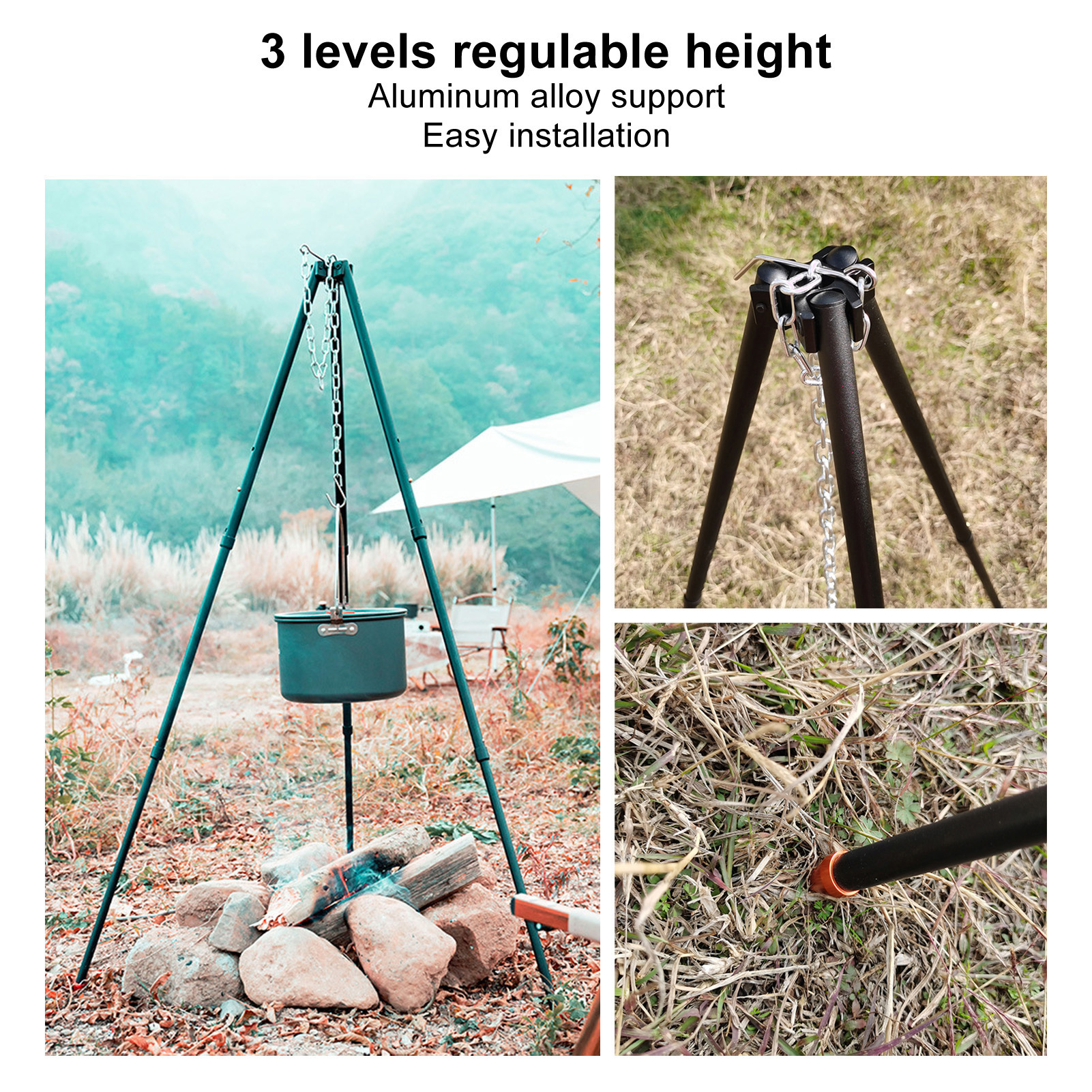 Camping Tripod Regulable Heigh - Camping Cooking Cover recensione e prezzo