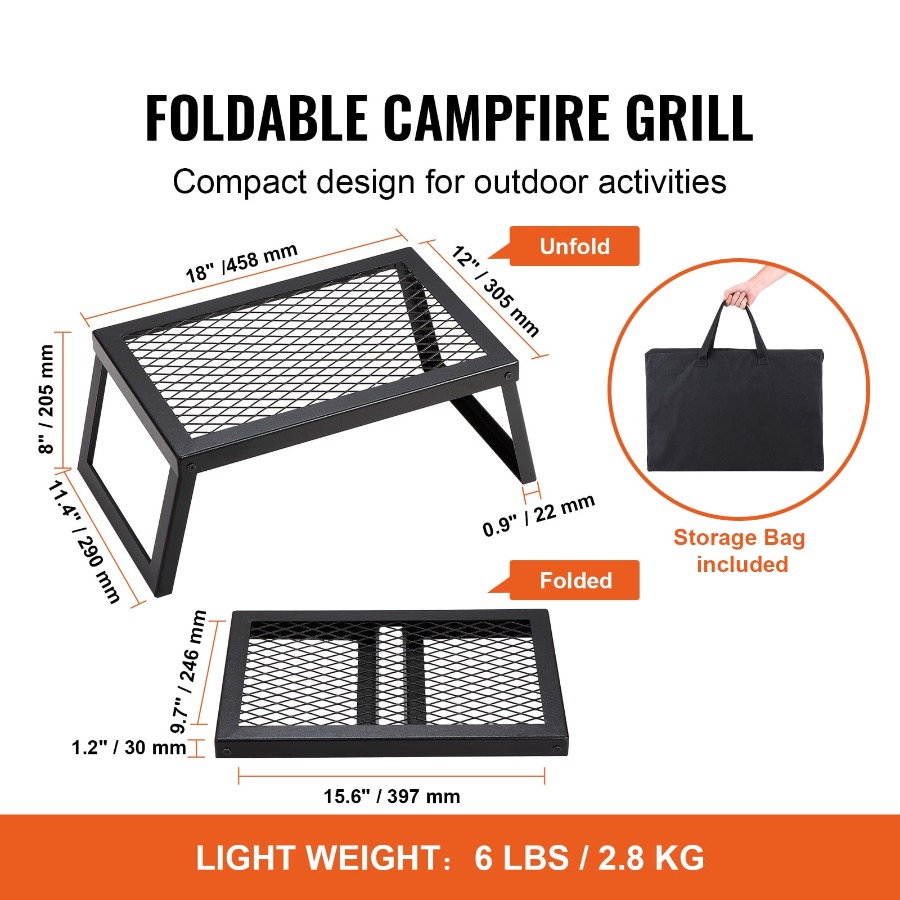 Folding Campfire Grill Heavy D - Camping Cooking Over Fire recensione e prezzo