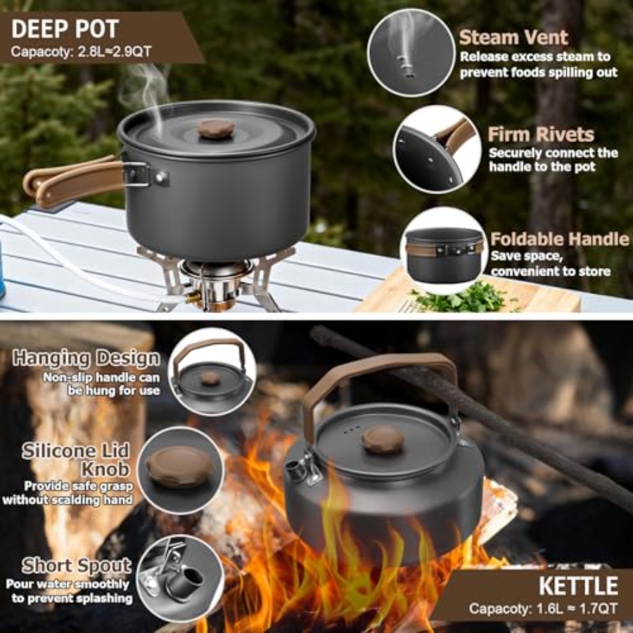 Camping cookware mess kit for  - Camping Cooking Backpack recensione e prezzo