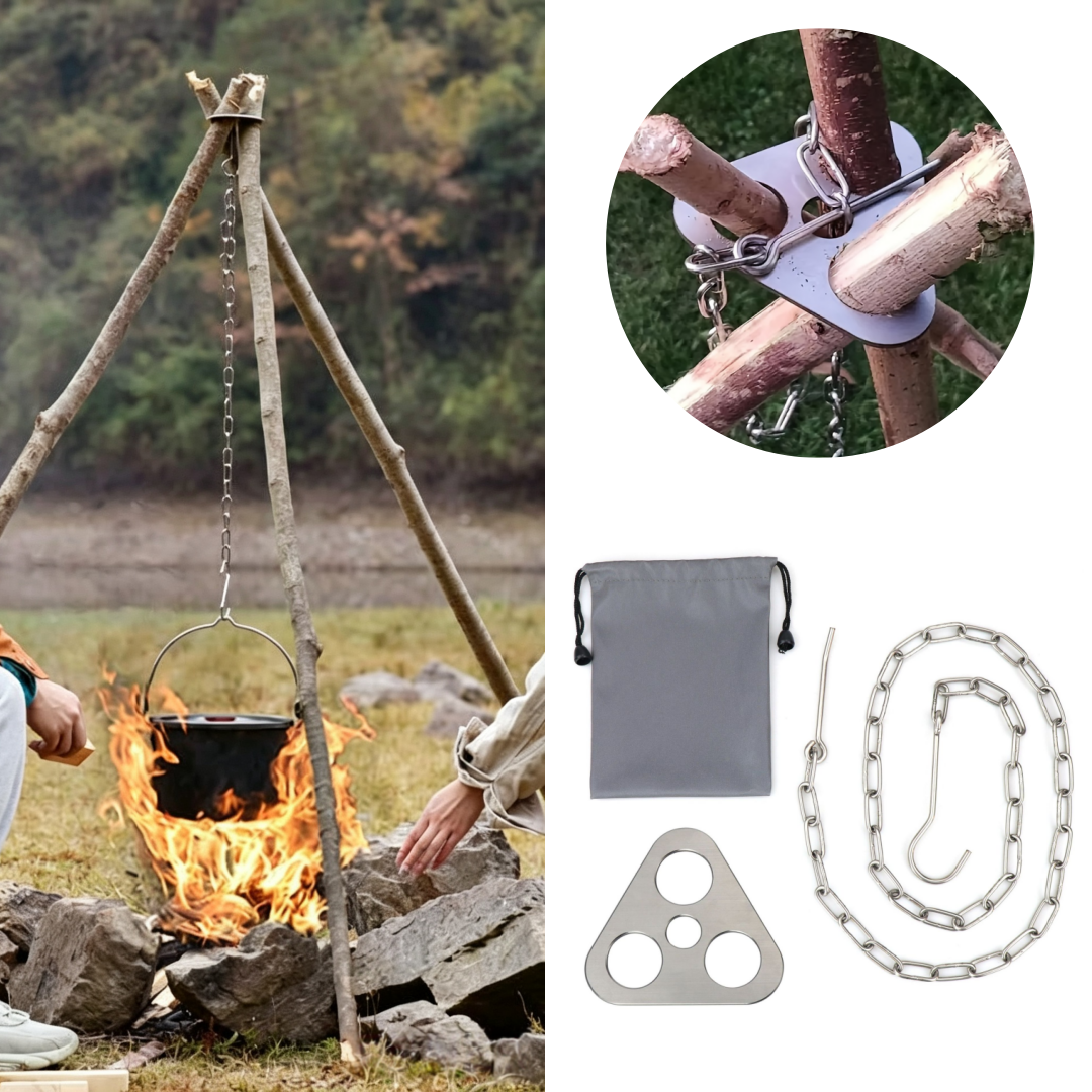 Adjustable Camping Tripod for  - Camping Cooking Pot Tripod recensione e prezzo