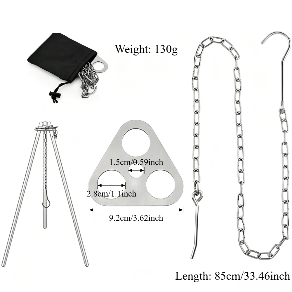 Adjustable Camping Tripod for  - Camping Cooking Pot Tripod recensione e prezzo