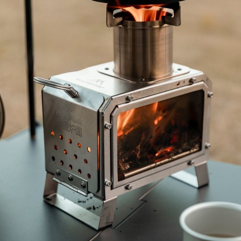 Stainless Steel Heating Stove  - Camping Cooking In Forest recensione e prezzo