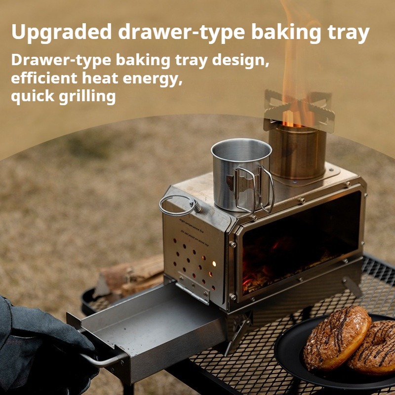Stainless Steel Heating Stove  - Camping Cooking In Forest recensione e prezzo