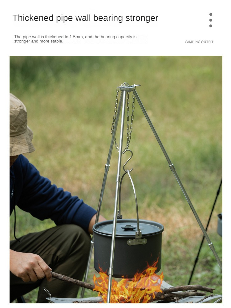 Camping Bonfire Tripod Portabl - Camping Cooking Pot Tripod recensione e prezzo