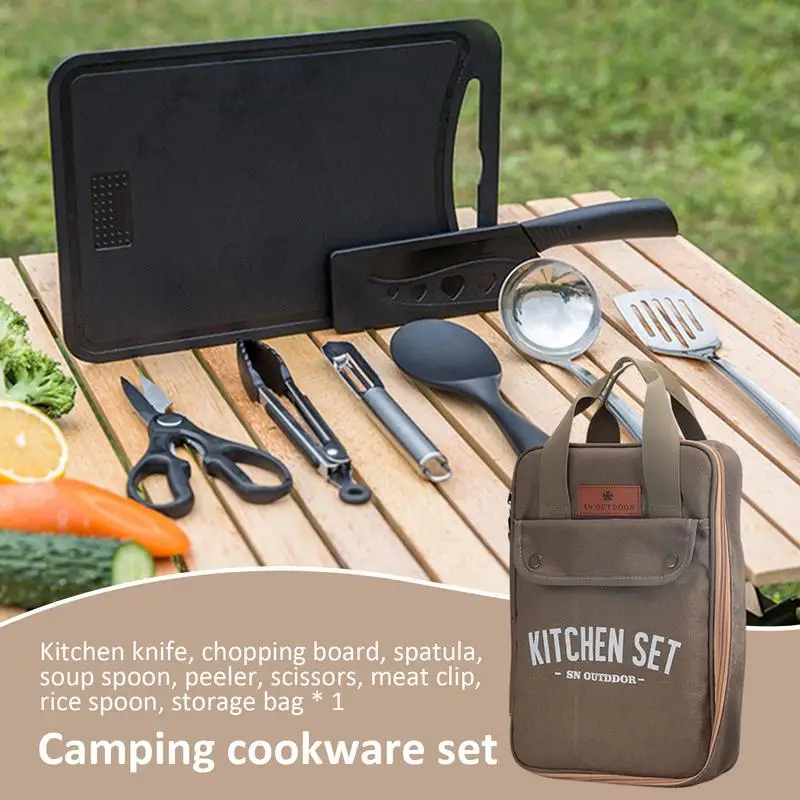 8pcs Camping Kitchen Cookware  - Camping Cooking Bundle recensione e prezzo