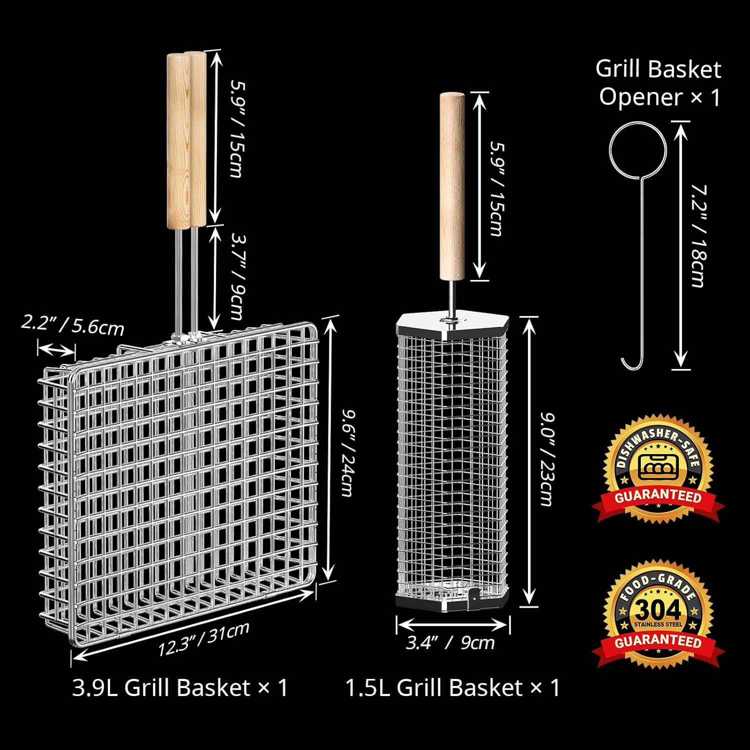 Grill Basket Set with Removabl - Camping Cooking Basket recensione e prezzo
