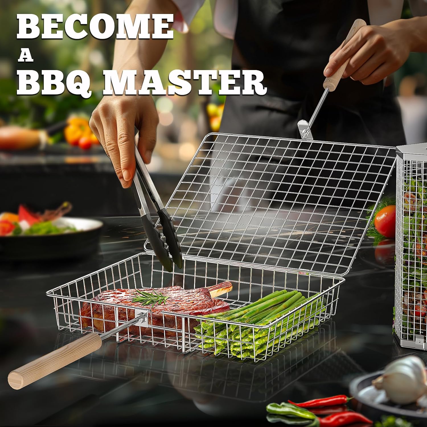 Grill Basket Set with Removabl - Camping Cooking Basket recensione e prezzo