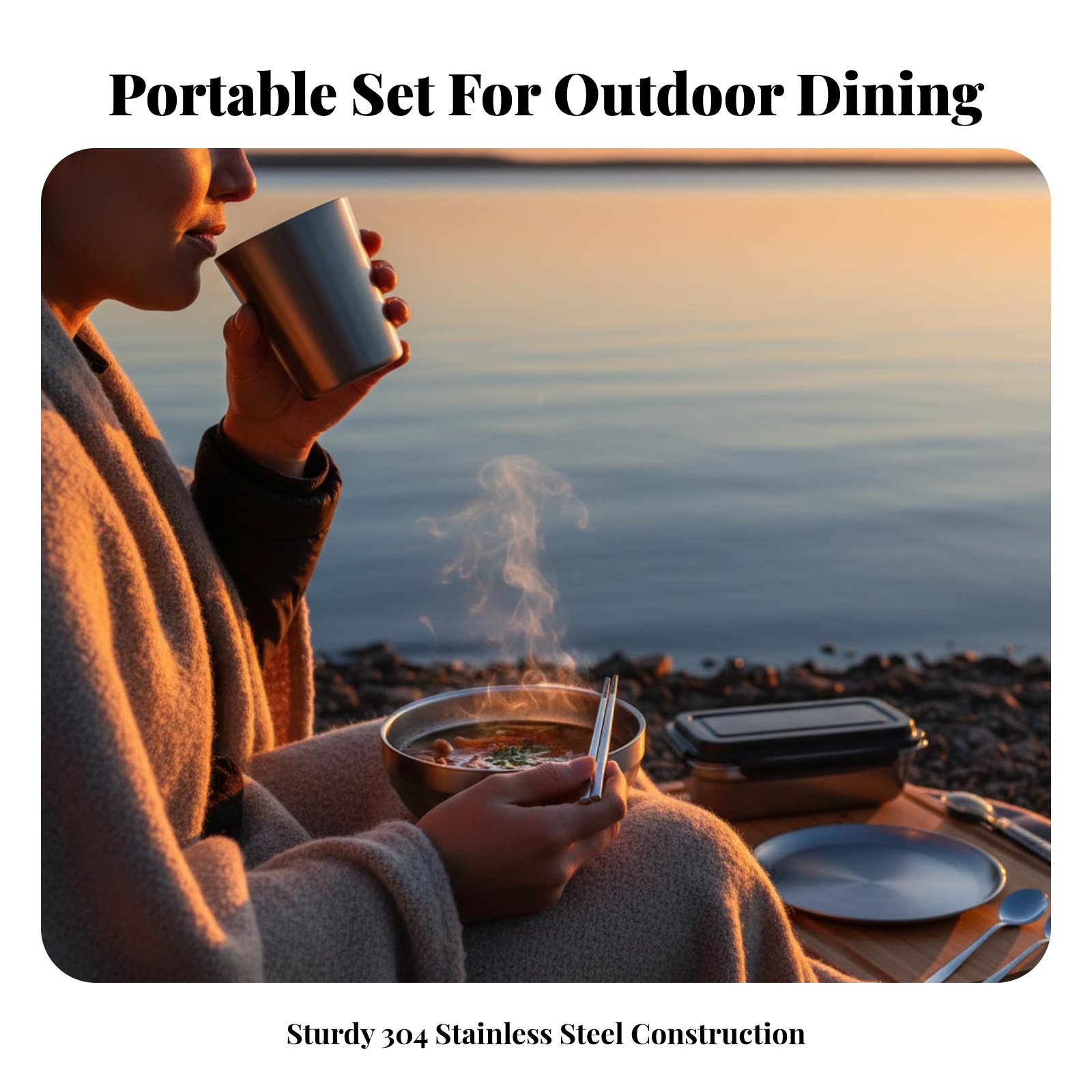 304 Stainless Steel Outdoor Ta - Camping Cooking Set For 4 recensione e prezzo