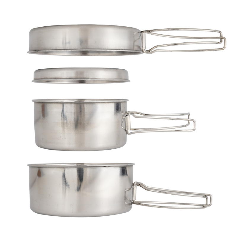 CLS 4-Piece Stainless Steel Ca - Camping Cooking Set For 4 recensione e prezzo