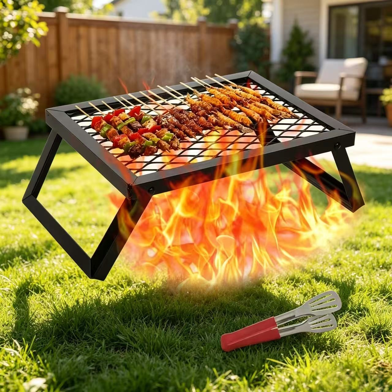 Portable folding barbecue gril - Camping Cooking Fire Pit recensione e prezzo