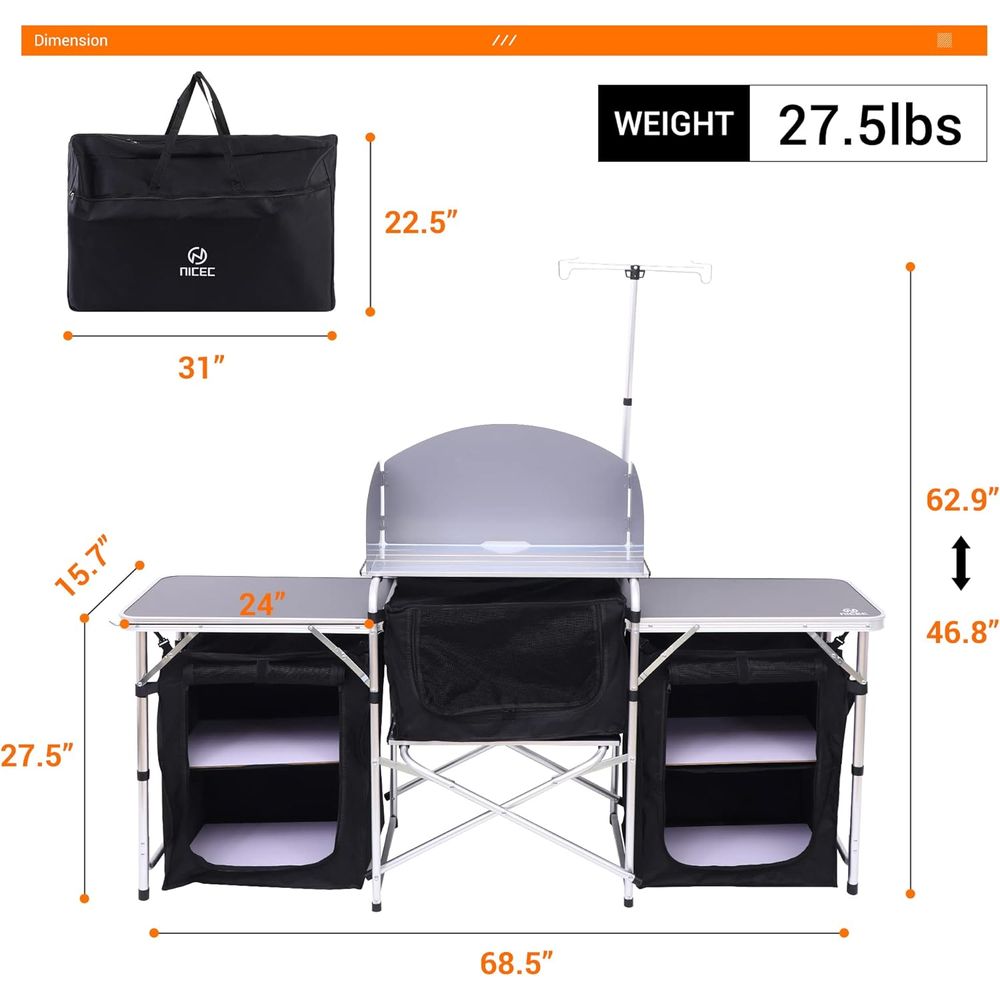 Portable Outdoor Cooking Stati - Camping Cooking Table With Windshield recensione e prezzo