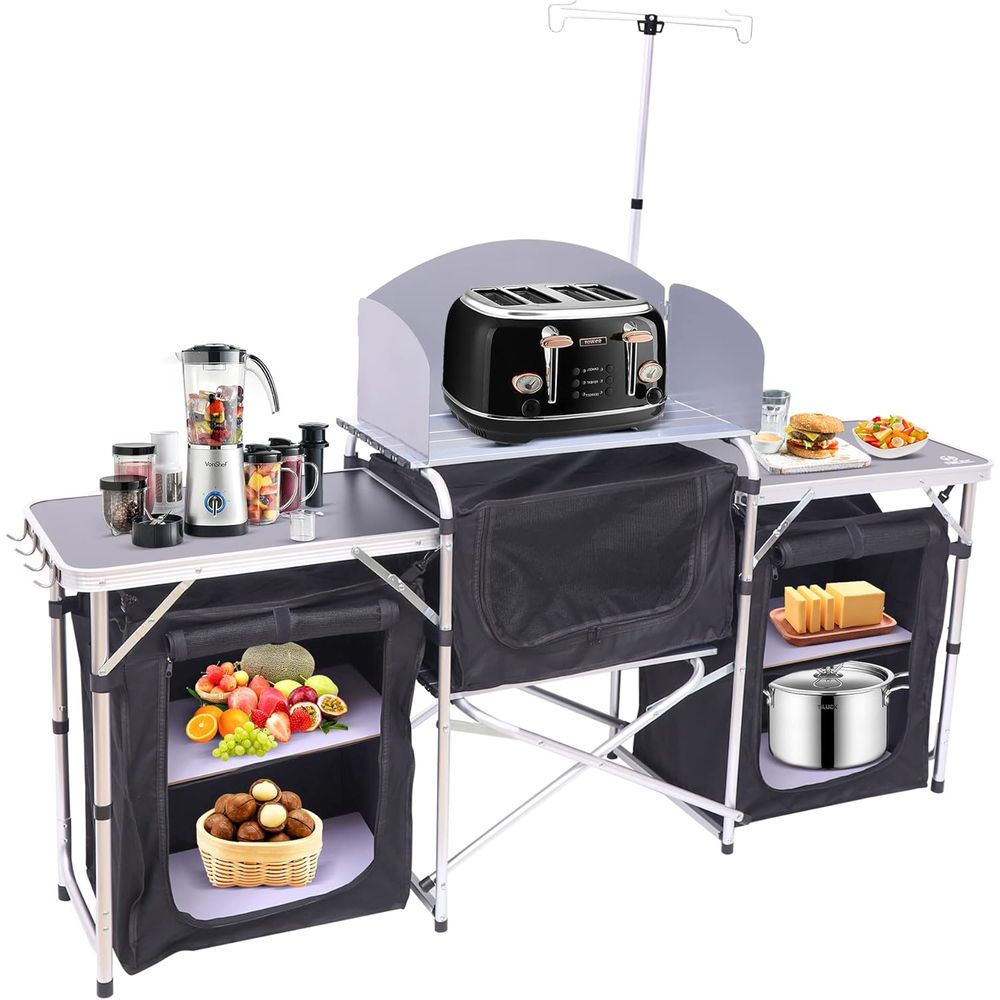 Portable Outdoor Cooking Stati - Camping Cooking Table With Windshield recensione e prezzo