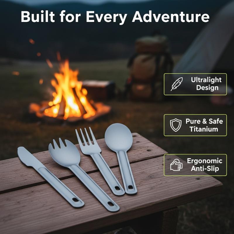 Portable Titanium Long Handle  - Camping Cooking Bundle recensione e prezzo