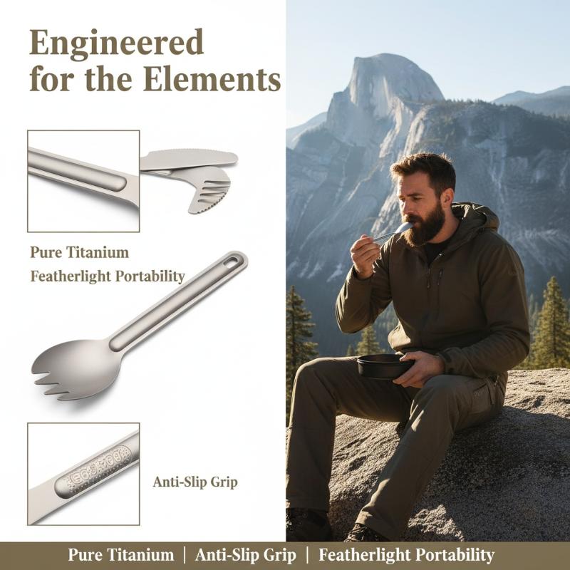 Portable Titanium Long Handle  - Camping Cooking Bundle recensione e prezzo