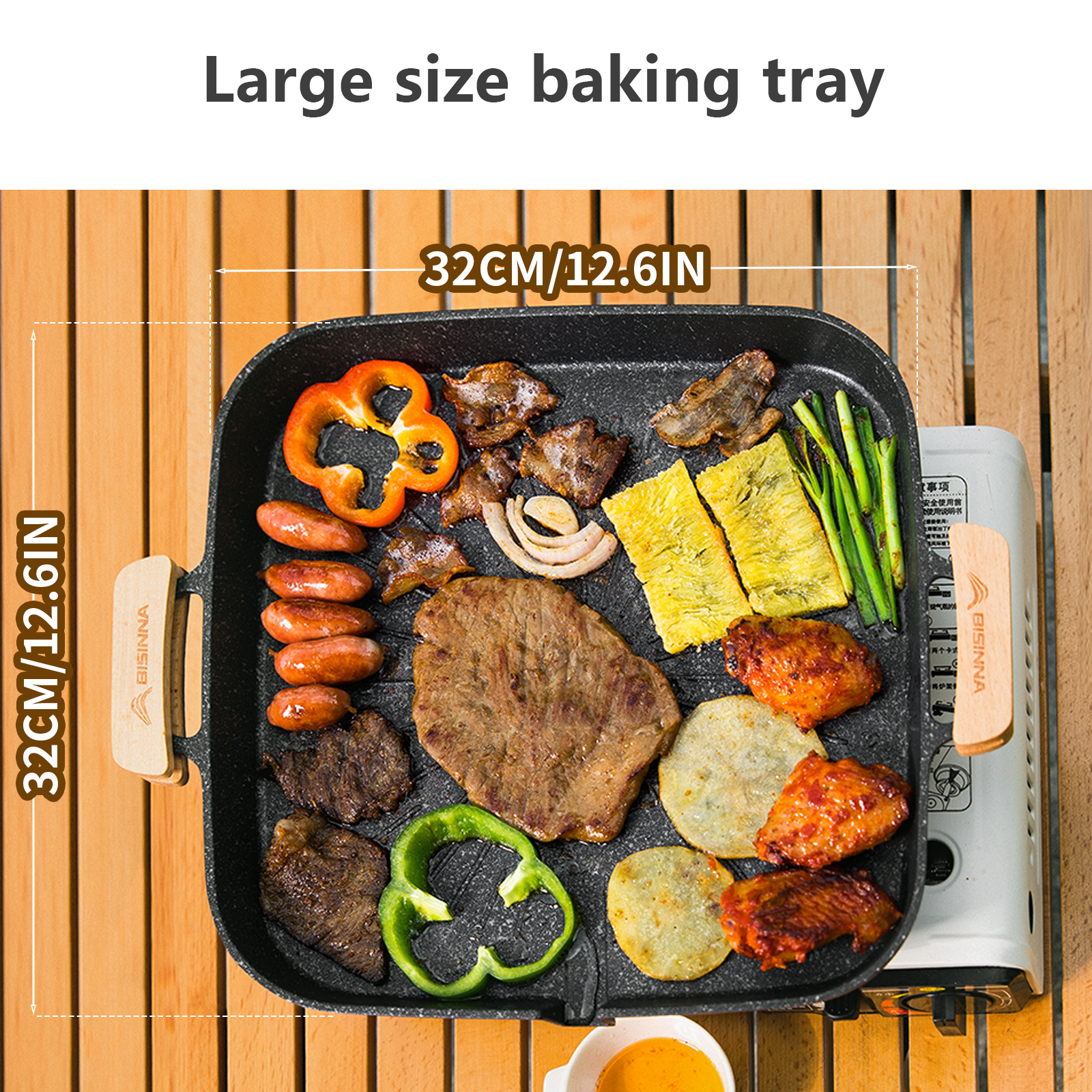 BISINNA Square BBQ Grill Pan N - Camping Cooking Plate recensione e prezzo
