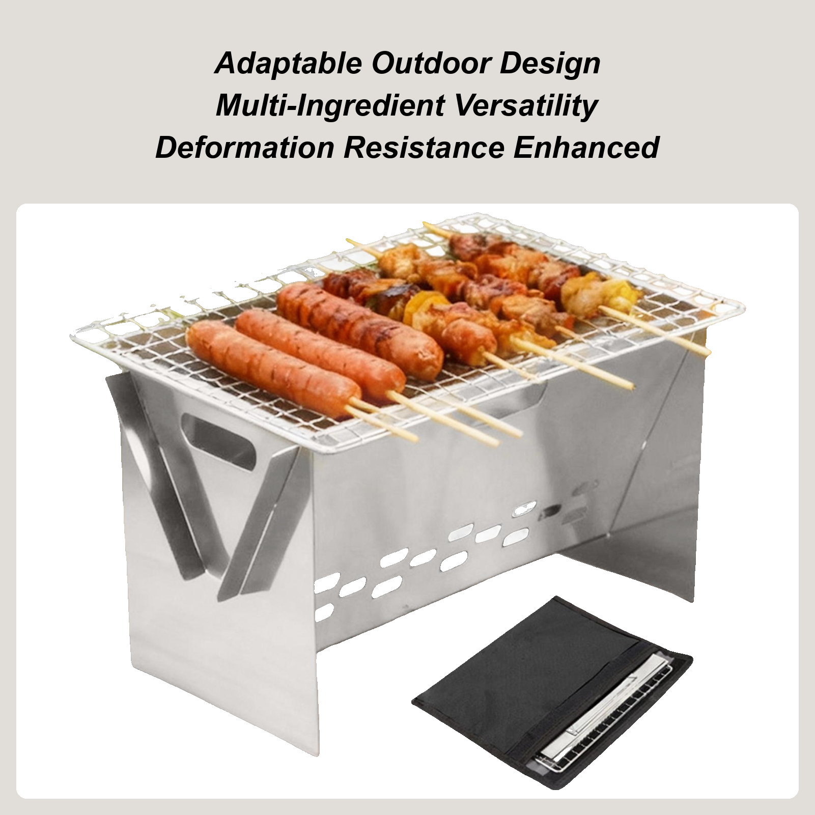 Stainless steel Charcoal Grill - Camping Cooking Fire Pit recensione e prezzo