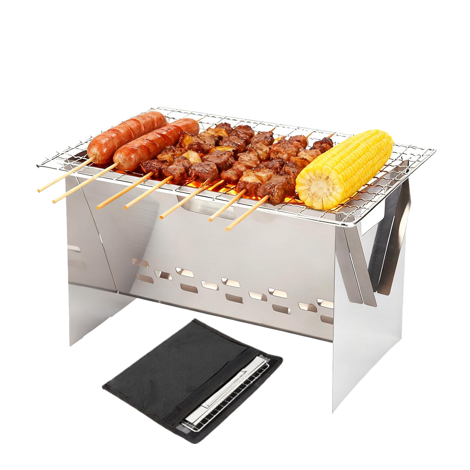 Stainless steel Charcoal Grill - Camping Cooking Fire Pit recensione e prezzo