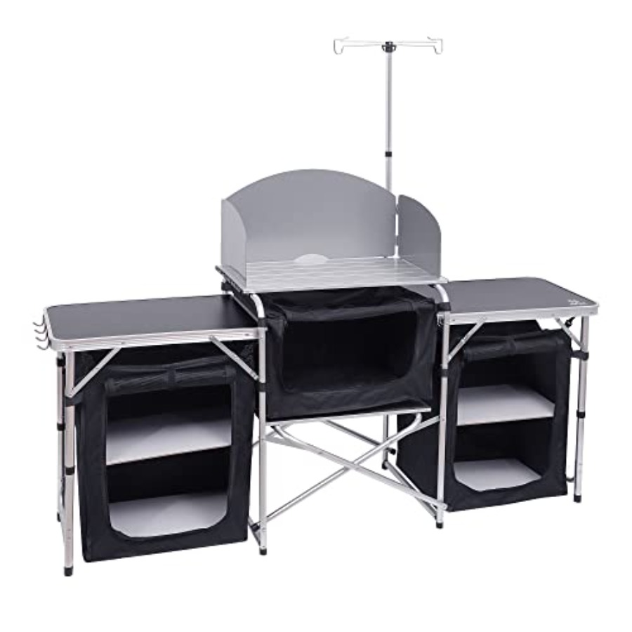 Camping Kitchen Table, Folding - Camping Cooking Table With Windshield recensione e prezzo