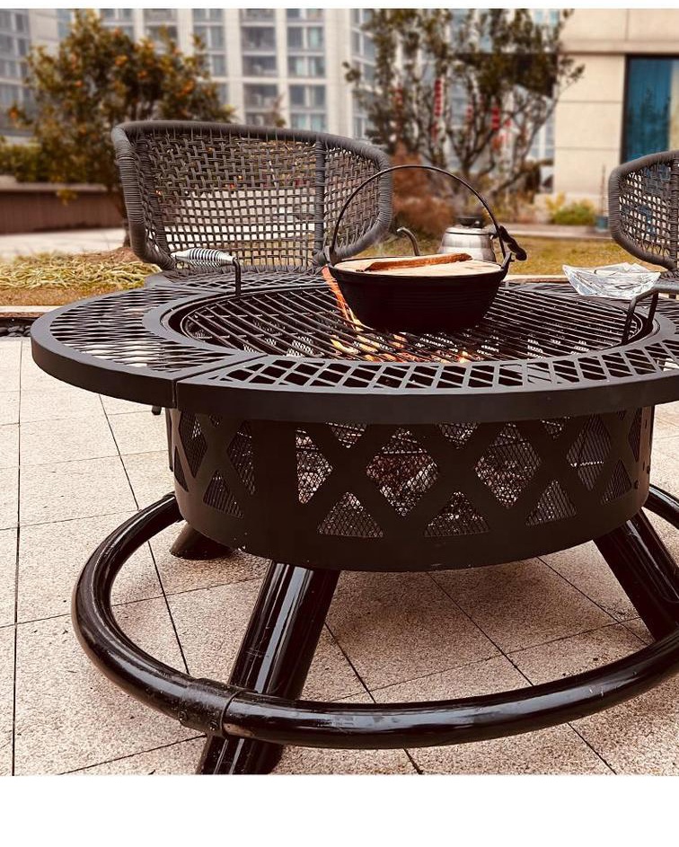 Large Outdoor Wood Burning Fir - Camping Cooking Fire Pit recensione e prezzo