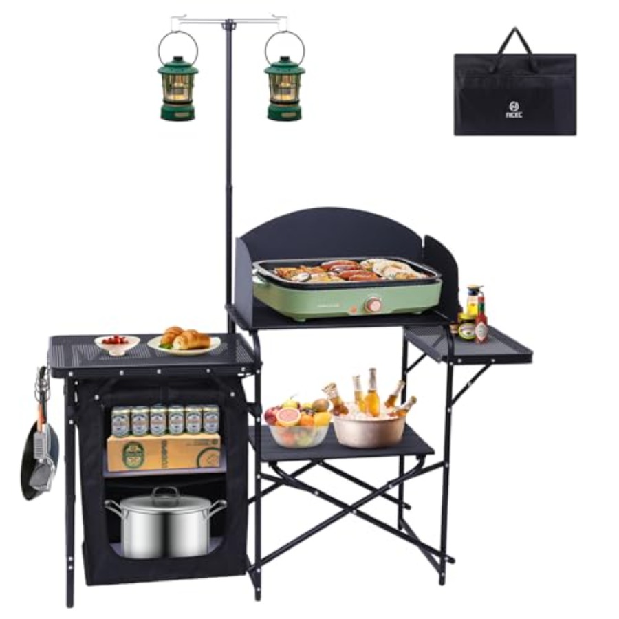 Camping Kitchen Station, Picni - Camping Cooking Table With Windshield recensione e prezzo